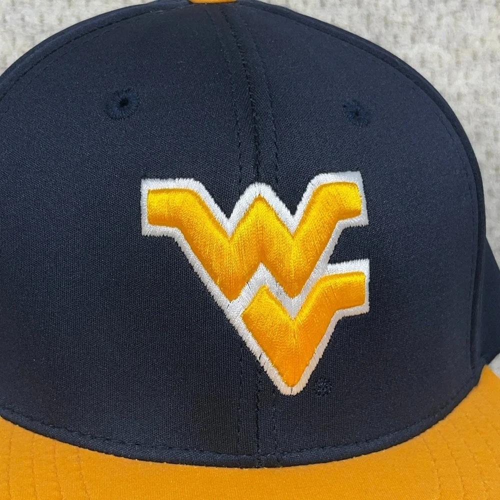 West Virginia Mountaineers Hat Cap Snapback WVU Blue‎ Yellow Plain Logo Adult